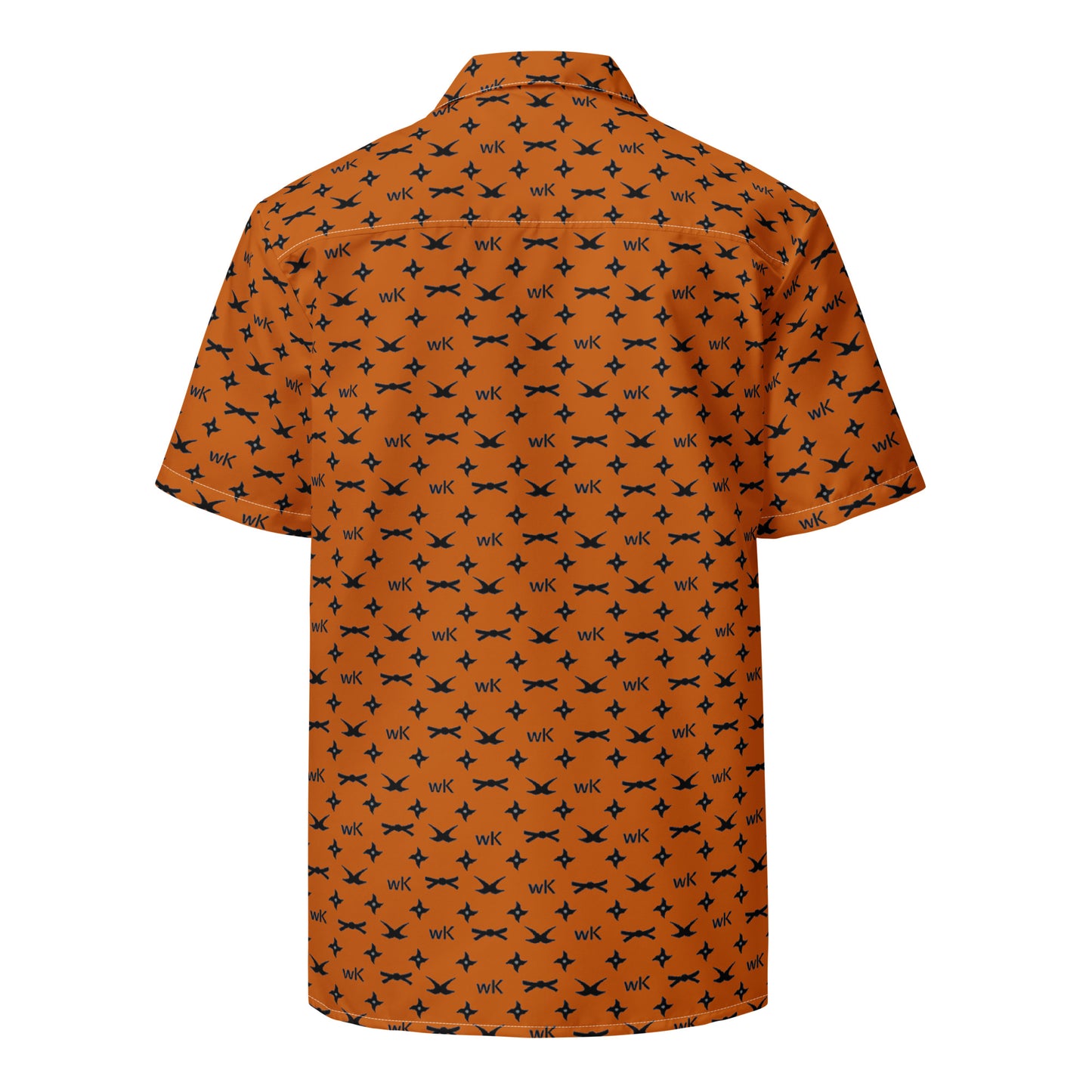 Hawaiian unisex whistlekick button down shirt (Sunset orange)