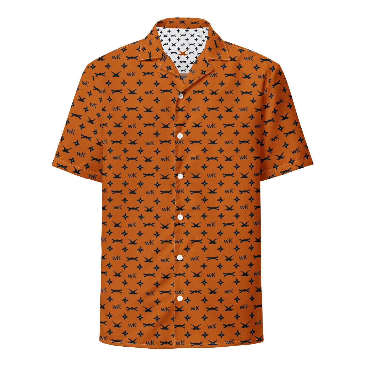 Hawaiian unisex whistlekick button down shirt (Sunset orange)