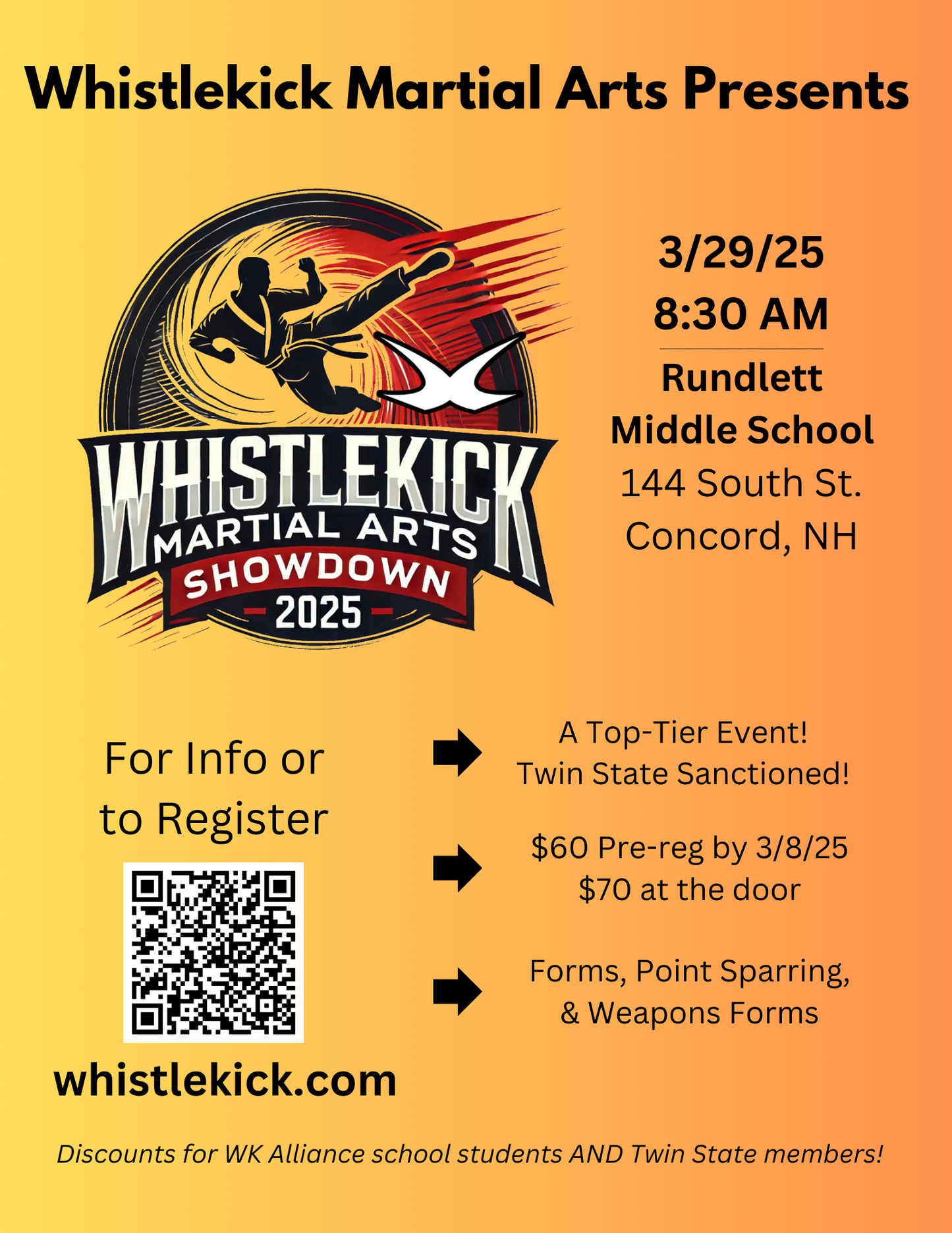 2025 whistlekick Martial Arts Showdown Tournament - DISCOUNTED Pre-Registration