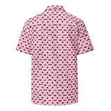 Hawaiian unisex whistlekick button down shirt (Flamingo pink)