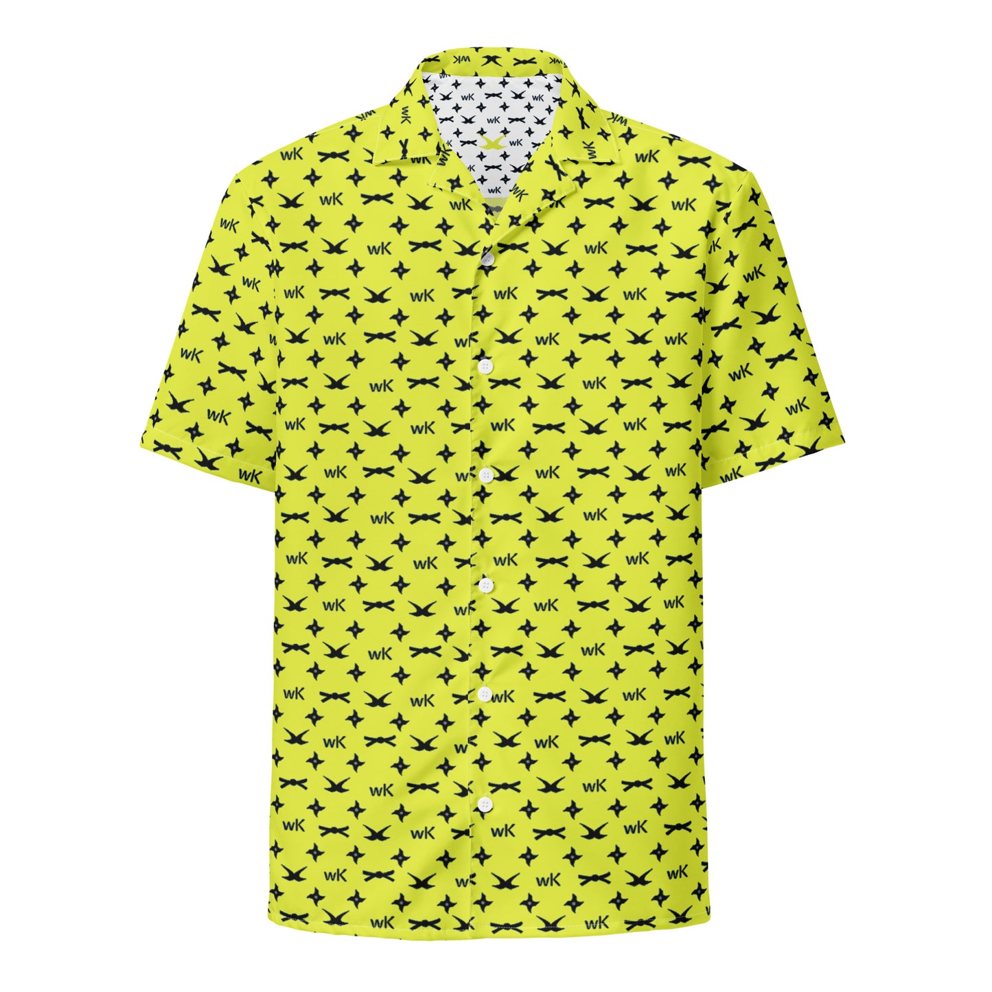 Hawaiian unisex whistlekick button down shirt (Yellow-jacket)