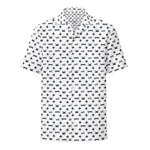 Hawaiian unisex whistlekick button down shirt (Arctic white)