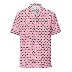 Hawaiian unisex whistlekick button down shirt (Flamingo pink)
